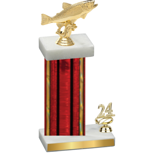 Accented Single Red Glacier Year Fishing Trophy