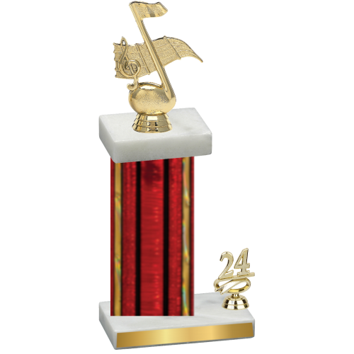 Accented Single Red Glacier Year Music Trophy