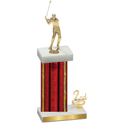 Accented Single Red Glacier Second Place Golf Trophy