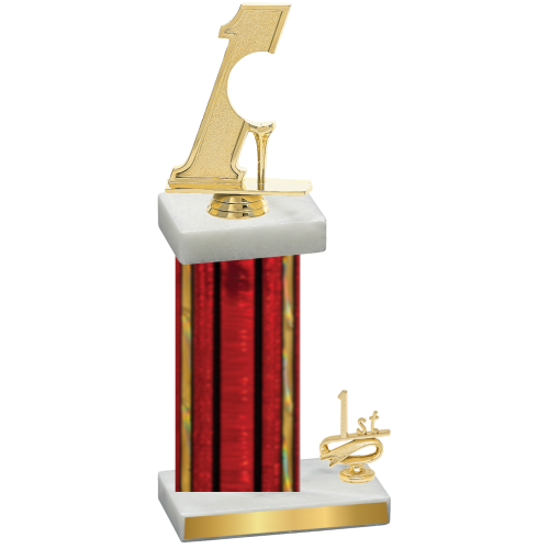 Accented Single Red Glacier First Place Golf Trophy