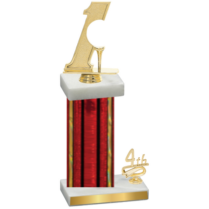 Accented Single Red Glacier Fourth Place Golf Trophy