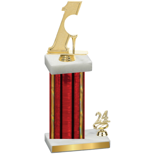 Accented Single Red Glacier Year Golf Trophy