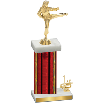 Accented Single Red Glacier First Place Karate Trophy