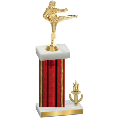 Accented Single Red Glacier Victory Karate Trophy