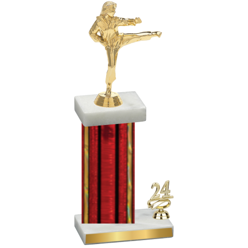 Accented Single Red Glacier Year Karate Trophy