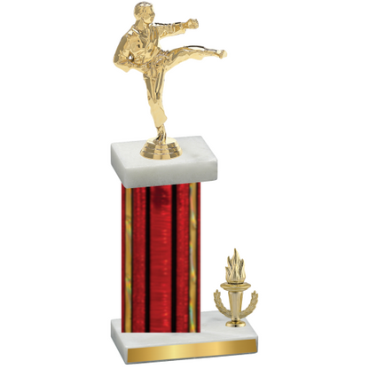 Accented Single Red Glacier Victory Karate Trophy