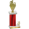 Accented Single Red Carbon Fiber Year Rugby Trophy