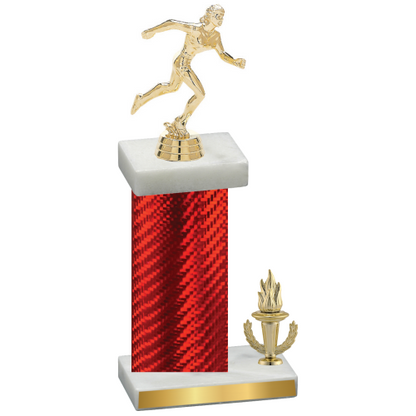 Accented Single Red Carbon Fiber Victory Running Trophy