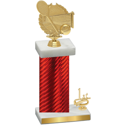 Accented Single Red Carbon Fiber First Place Tennis Trophy