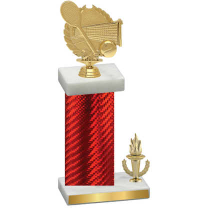 Accented Single Red Carbon Fiber Victory Tennis Trophy