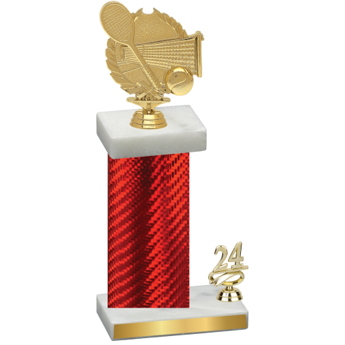 Accented Single Red Carbon Fiber Year Tennis Trophy