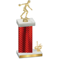 Accented Single Red Carbon Fiber First Place Bowling Trophy