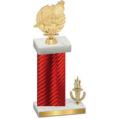 Accented Single Red Carbon Fiber Victory Swimming Trophy