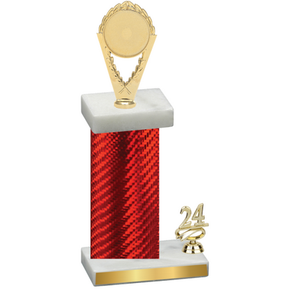 Accented Single Red Carbon Fiber Year Insert Trophy