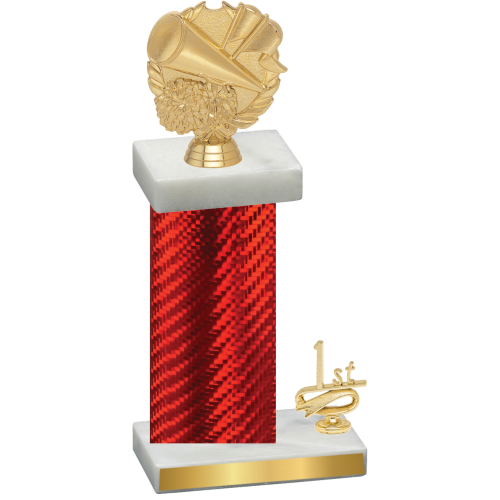 Accented Single Red Carbon Fiber First Place Cheerleading Trophy