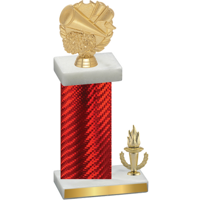 Accented Single Red Carbon Fiber Victory Cheerleading Trophy