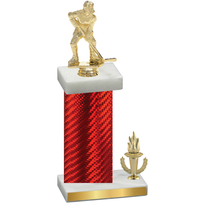 Accented Single Red Carbon Fiber Victory Hockey Trophy