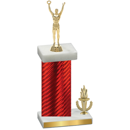 Accented Single Red Carbon Fiber Victory Victory Trophy