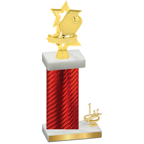 Accented Single Red Carbon Fiber First Place Pickleball Trophy