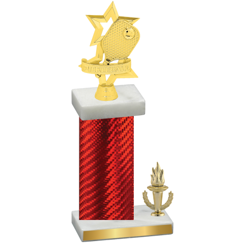 Accented Single Red Carbon Fiber Victory Pickleball Trophy