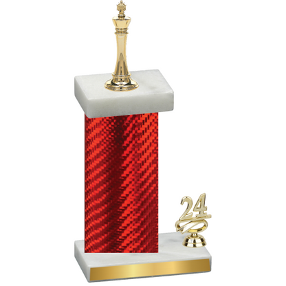 Accented Single Red Carbon Fiber Year Chess Trophy