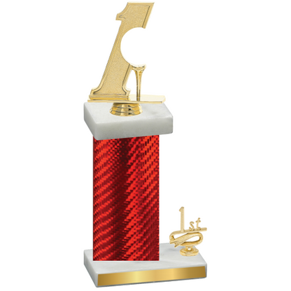 Accented Single Red Carbon Fiber First Place Golf Trophy