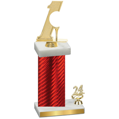 Accented Single Red Carbon Fiber Year Golf Trophy