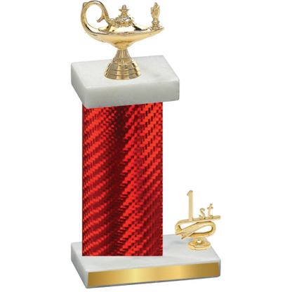 Accented Single Red Carbon Fiber First Place Academics Trophy