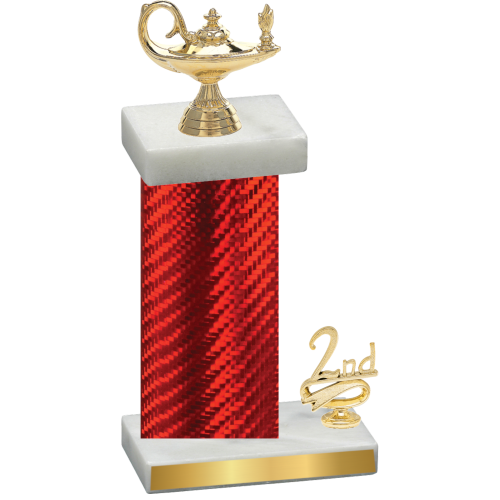 Accented Single Red Carbon Fiber Second Place Academics Trophy