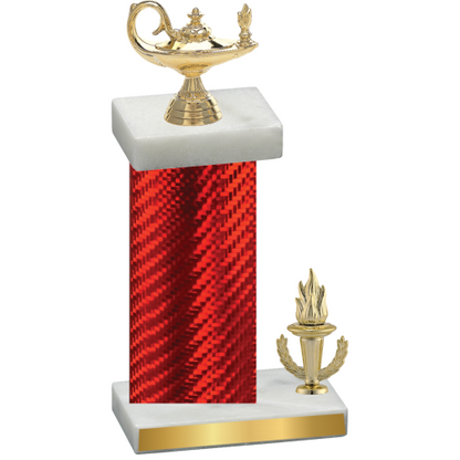 Accented Single Red Carbon Fiber Victory Academics Trophy