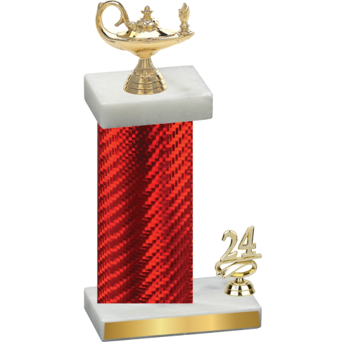 Accented Single Red Carbon Fiber Year Academics Trophy