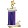 Accented Single Purple Carbon Fiber First Place Rugby Trophy