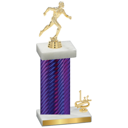 Accented Single Purple Carbon Fiber First Place Running Trophy