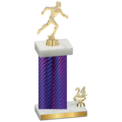 Accented Single Purple Carbon Fiber Year Running Trophy