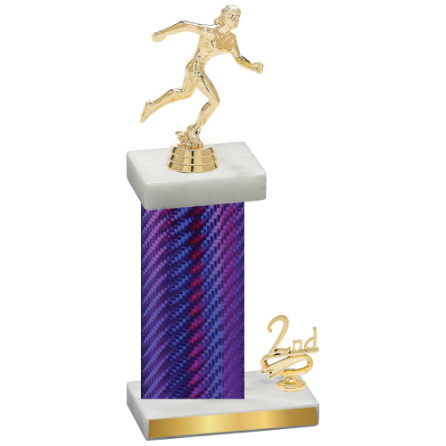 Accented Single Purple Carbon Fiber Second Place Running Trophy