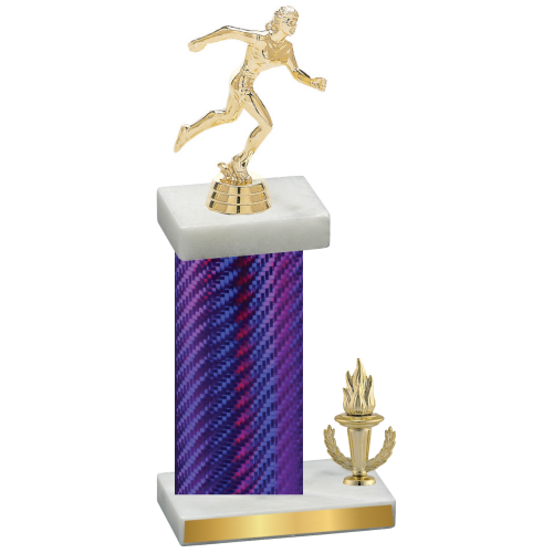 Accented Single Purple Carbon Fiber Victory Running Trophy