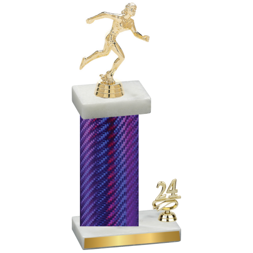 Accented Single Purple Carbon Fiber Year Running Trophy