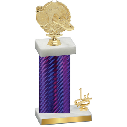 Accented Single Purple Carbon Fiber First Place Running Trophy