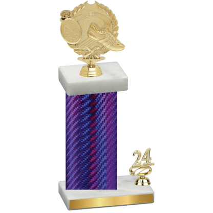 Accented Single Purple Carbon Fiber Year Running Trophy