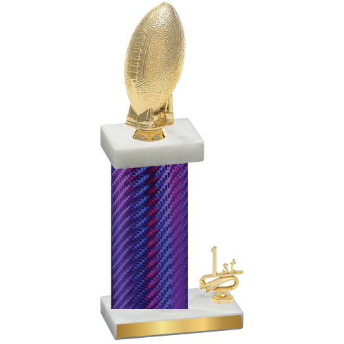 Accented Single Purple Carbon Fiber First Place Football Trophy