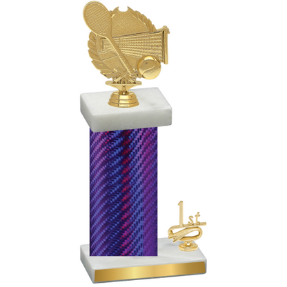 Accented Single Purple Carbon Fiber First Place Tennis Trophy