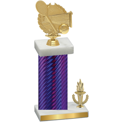 Accented Single Purple Carbon Fiber Victory Tennis Trophy