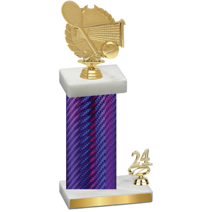 Accented Single Purple Carbon Fiber Year Tennis Trophy