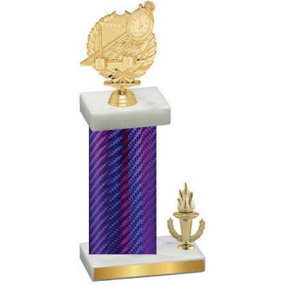 Accented Single Purple Carbon Fiber Victory Swimming Trophy