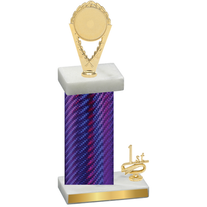 Accented Single Purple Carbon Fiber First Place Insert Trophy