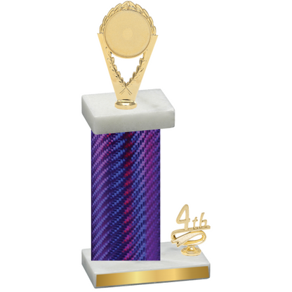 Accented Single Purple Carbon Fiber Fourth Place Insert Trophy