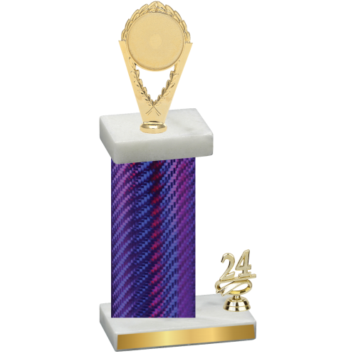 Accented Single Purple Carbon Fiber Year Insert Trophy