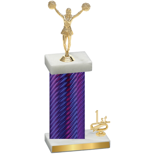 Accented Single Purple Carbon Fiber First Place Cheerleading Trophy