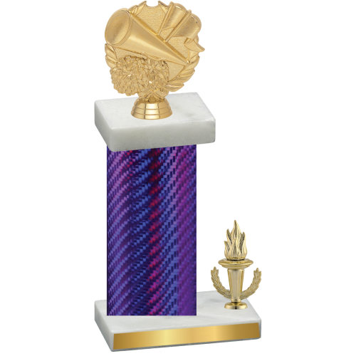 Accented Single Purple Carbon Fiber Victory Cheerleading Trophy