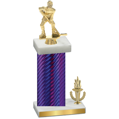 Accented Single Purple Carbon Fiber Victory Hockey Trophy